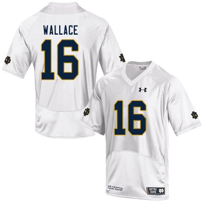 Notre Dame Fighting Irish Men's KJ Wallace #16 White Under Armour Authentic Stitched College NCAA Football Jersey EZW1599QW